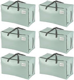 VENO 6 Pack Extra Large Heavy Duty Moving Bags with Wide Opening & Reinforced Handles, Reusable Storage Tote Bags with Strong Zippers for Clothes, College Dorm Essentials & Moving Supplies by Veno