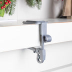 [Fireplace Stocking and Garland Hanger] - Patented Mantle Holder Has Two Hooks - Hold Christmas Stocking and Hang Garland - Durable Wrought Iron - Padded Contact Points (3 Pack - Silver) - Image 3