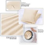 Nestl Throw Pillow Covers, Cozy Velvet Decorative Pillow Cases 24x24 Inches, Soft Solid Couch Pillow Covers for Sofa, Bed and Car, Set of 4 - Beige Cream - Image 3