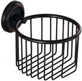 Vintage Wall-Mounted Toilet Paper Holder with Wire Basket Design, Oil-Rubbed Bronze, Wall-Mounted Bath Hand Towel Holder with Braiding Carvings, Vintage Style. by Kelelife