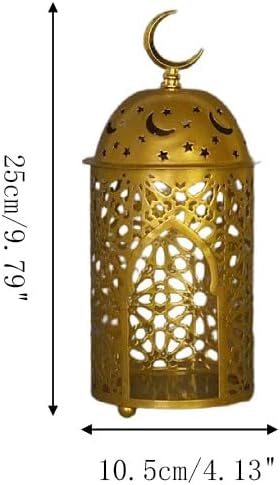 Candlestick Candle Barrels Moroccan Style Retro Lanterns Projection Lights Hollowed-Out Decorations Home Ramadan Hanging Outdoor Indoor Courtyard Porch Festival Weddings - Image 2