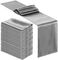 Bencailor 24 Pcs Dark Gray Satin Table Runners Bulk, 12 x 108 Inch by Bencailor