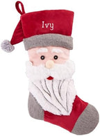 Let's Make Memories Personalized Christmas Stocking - Stockings for Family - Embroidered Name - Custom Christmas Decor - 8”x19” - Plush Friends - Santa by LetsMakeMemories