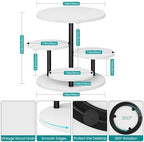 ELITEROO 4 Tiered Wooden Cupcake Stand, Round cake and cupcake stand combo with serving Tray, 360°Rotating Dessert Tower for Pie Table Display Rack for Wedding Birthday Baby Shower Tea Party, White - Image 5