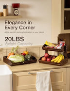 HOLANA Acacia 3 Tier Fruit Basket, Sturdy, Easy Assembly (Walnut color) - Image 5
