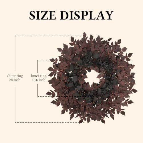 Agusbagli 28’’ Artificial Cimicifuga Fall Wreath for Front Door, Fall Decor - Image 6