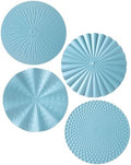 Hicarer 4 Pcs 12 Inch Blue Metal Wall Art Decor Modern Sunburst Decor by Hicarer