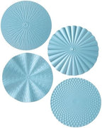 Hicarer 4 Pcs 12 Inch Blue Metal Wall Art Decor Modern Sunburst Decor by Hicarer