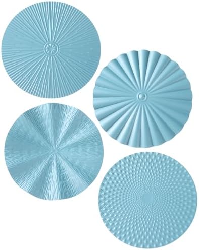 Hicarer 4 Pcs 12 Inch Blue Metal Wall Art Decor Modern Sunburst Decor by Hicarer