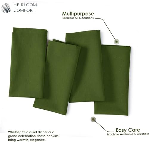 Mint Green Cloth Dinner Napkins 17 x 17 Inch, Soft, Absorbent, Reusable, Washable, Durable, Set of 12 - Ideal for Spring, Summer, Easter, Baby Showers, Weddings, Everyday Use - Image 7