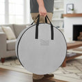 36 Inch Round Storage Bag 1 Pack,Vintage Grey Leather Texture Waterproof Wreath Storage Container with Handles&Zipper Classical Solid Color Pattern Closet Organizer Bags Garland Box by Unknown