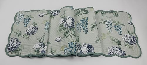 Ivory Sage - Bloom Collection Luxury Handcrafted Runner (Reversible) Cotton Quilted Fabric Machine Washable – Elegant Home Decor – 14 x 72 inches - Image 3