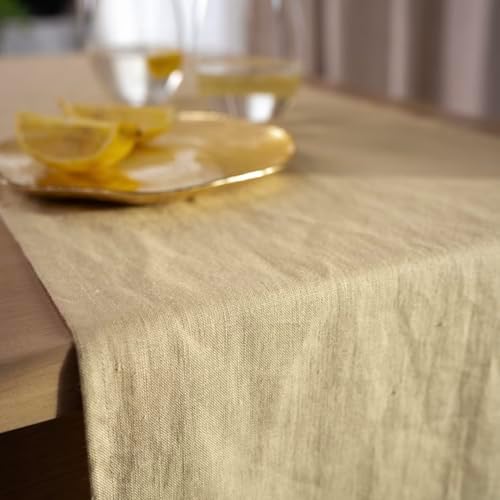 Linen Table Runner 90 inches Long- 100% Pure Linen Flax - Stonewashed European Linen Table Runner (Royal Creme, 14 x 90 Inch) - for Dining, Fall, Autumn, Thanksgiving - Image 4