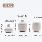 White Ceramic Vases for Decor, 3 Set Small Modern Minimalist Ribbed Vases Decorative for Table Shelf Decor Bookshelf Decoration Vase - Image 3
