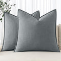 MIULEE Decorative Linen Pillow Covers 20x20 Inch Gray by MIULEE