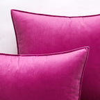 MIULEE Decorative Hot Pink Velvet Throw Pillow Covers for Couch 22x22 Inch - Image 3