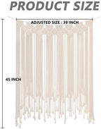 RLoncomix Boho Macrame Wall Hanging, Large Woven Tapestry Wall Art Bohemian Cotton Handmade Macrame Backdrop for Wedding Living Room Gallery Bedroom, Beige, 39"x 45" - Image 2