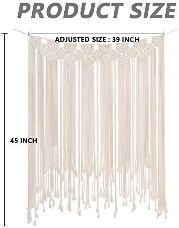 RLoncomix Boho Macrame Wall Hanging, Large Woven Tapestry Wall Art Bohemian Cotton Handmade Macrame Backdrop for Wedding Living Room Gallery Bedroom, Beige, 39"x 45" - Image 2