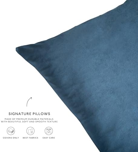 MONDAY MOOSE Decorative Throw Pillow Covers Cushion Cases, Set of 4 Soft Velvet Modern Designs, Mix and Match for Home Decor, Pillow Inserts Not Included (18x18 inch, Green/Blue) - Image 7