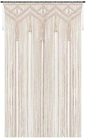 Beaded Curtain, Boho Macrame Curtains for Doorways, 52x72 in by GCOVELIS