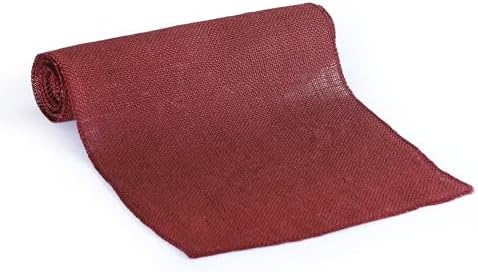 MDS® Pack of 20 Natural Burlap Table Runner, 12 x 72 Inch, Jute Rustic Farmhouse Boho Table Decor for Wedding Reception, Dining Table, Bridal Shower, Baby Shower & Party Decorations - Maroon - Image 4