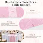 24 Pack Pink Satin Table Runners 12 x 108 Inch Reusable Seamless Design - Image 5