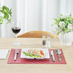 Restaurantware Rectangle Red Woven Placemat, 16 x 12 in, 6 Pack - Image 4