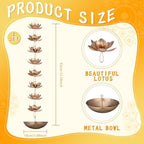 LemonRoad 2Set Diwali Hanging Urli Bowl Metal Lotus Floating Diya Pot Decor - Image 2