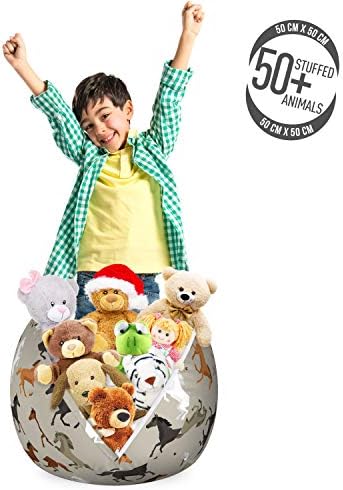 Ambesonne Horses Storage Toy Bag Chair, Abstract Stallions Simple Design Animals Galloping Curvet Illustration, Stuffed Animal Organizer Washable Bag, Small Size, Taupe Black - Image 3