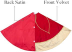 Valery Madelyn 60 Inch Red Gold Christmas Tree Skirt for Tree Decorations - Image 6
