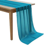MDS Pack of 10 | Peacock Blue | 10ft Chiffon Table Runner 29x170 Inches Long Romantic Rustic Sheer Gauze Runner for Wedding Bridal Shower Birthday Banquets Engagement Spring Easter Boho Decorationss by MDS