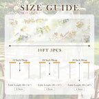 3 Pcs Floral Table Runner 10ft Embroidery Soft Flower Tulle - Image 7
