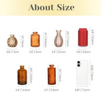 Hewory Small Bud Vases Bulk: 25Pcs Glass Amber Flower Vases for Centerpiece - Image 5