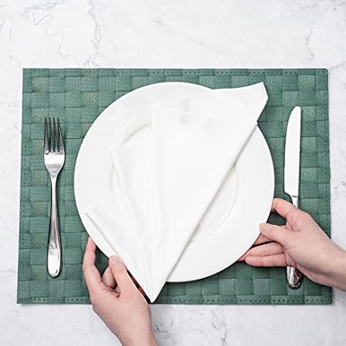 Restaurantware Rectangle Green Woven Placemat, 16 x 12 in, 6 Pack - Image 5