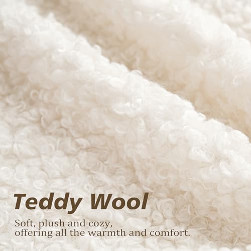 Foindtower Decorative Fuzzy Faux Fur Throw Pillow Covers 24x24 Inch White - Image 2