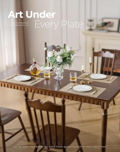 Leetaltree Light Brown Placemats Set of 24 - Heat Resistant Woven Vinyl - Image 6