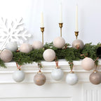 Yunlly 12 Pcs Neutral Christmas Ornament, Ivory Taupe Beige, 3.15'' - Image 6