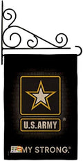 U.S. Army Burlap Garden Flag - Set Wall Holder Armed Forces Rangers United State American Military Veteran Retire Official - House Decoration Banner Small Yard Gift Double-Sided Imported 13 X 18.5 by Breeze+Decor