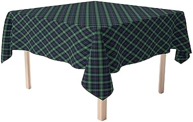 Fabric Textile Products | Blue & Green Tartan Tablecloth | Plaid Square Tablecloth | 60" x 60" | Machine Washable and Stain-Resistant for Easy Care | Made in The USA by FabricTextileProductsInc