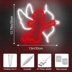Cupid's Arrow Neon Sign 13.78″×12.99″ – Red & White LED Wall Light Dimmable - Image 6