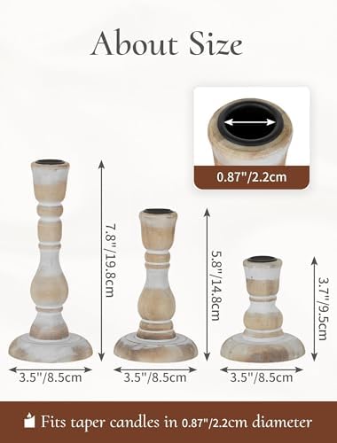 Rustic Candlestick Holder Decor: Farmhouse Wooden Candle Holders - Image 3