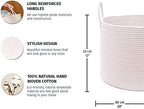 OrganiHaus Round Toy Basket & Blanket Basket, Cotton Rope 20x13" - Image 2