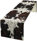 Cow Print Table Runner, Black Cowhide Print Western Pattern for Home Kitchen Table Decor Dining Coffee Room Party Decor 13x120in by Unknown