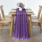 Pufogu 5 Pack 10Ft Purple Chiffon Table Runner Sheer 29x120 Inch - Image 4