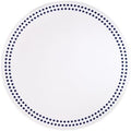 Bodrum Pearls Round Embroidered Placemats Set of 4 – 15" Elegant Table Mats for Dining, Weddings & Special Occasions, Decorative, Wipe-Clean Vinyl Placemats, Pure White/Navy by Unknown