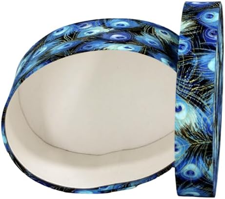 Sarah's Hat Boxes – Peacock Feathers Decorative Gift Box | Elegant Reusable Storage Boxes for Gifts, Keepsakes, Jewelry, or Special Items | Unique Printed Design - Image 2