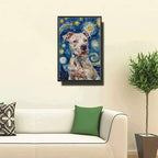 Metal Sign Vintage Tin Sign Pitbull Starry Night Pitbull Spirited Pitbull in Night for Home Urban Spaces and Seasonal Celebrations Corrosion Resistant Aluminum 8×12 Inches with Metal Frame - Image 2