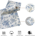 Blue and White Floral Table Runner and Place Mats Set of 6 108In - Image 4