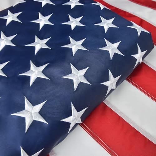 Large American Flag 12x18 FT, US Flag USA High Wind with Embroidered Stars, Sewn Stripes, Brass Grommets, Durable Outdoor Outside by Olycole