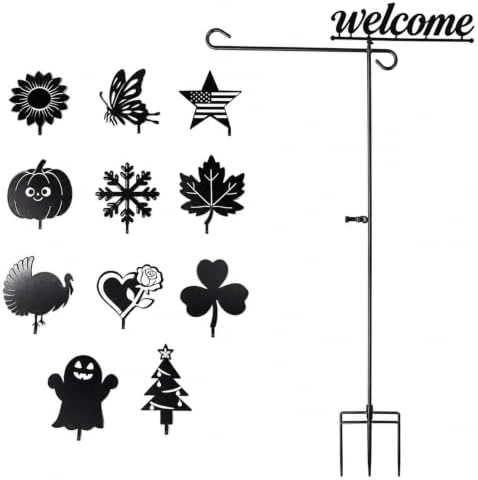 Garden Flag Holder Stand,Yard Flag Pole for 12x18in Flags by QOCNAM